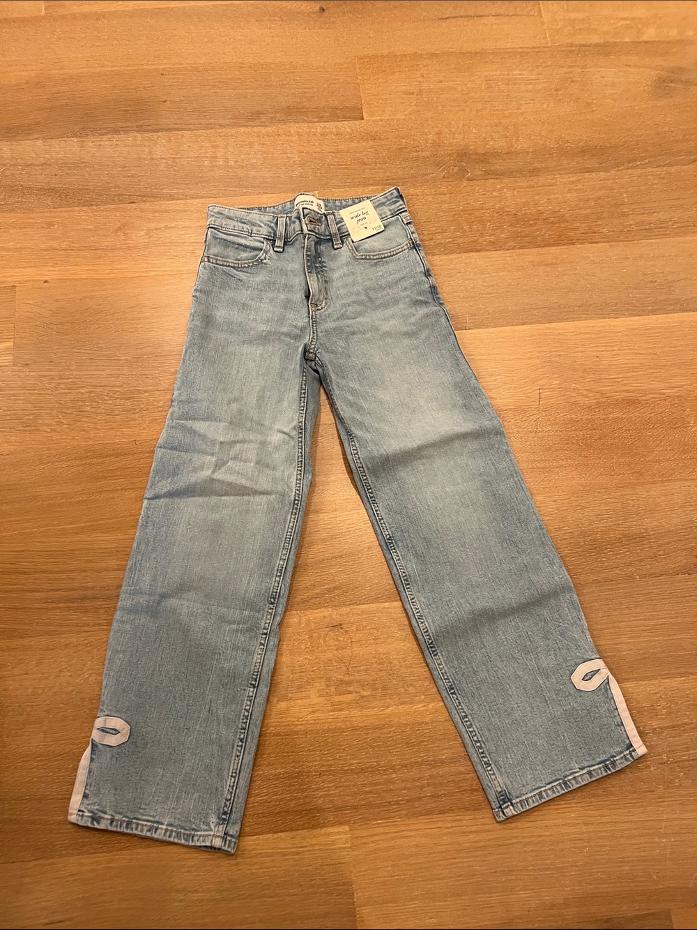 abercrombie kids Light Blue Wide-Leg Jeans